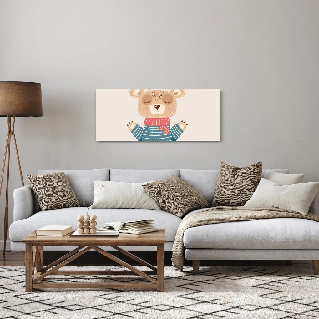 Kép - Bézs mackó koronával (120x50 cm)