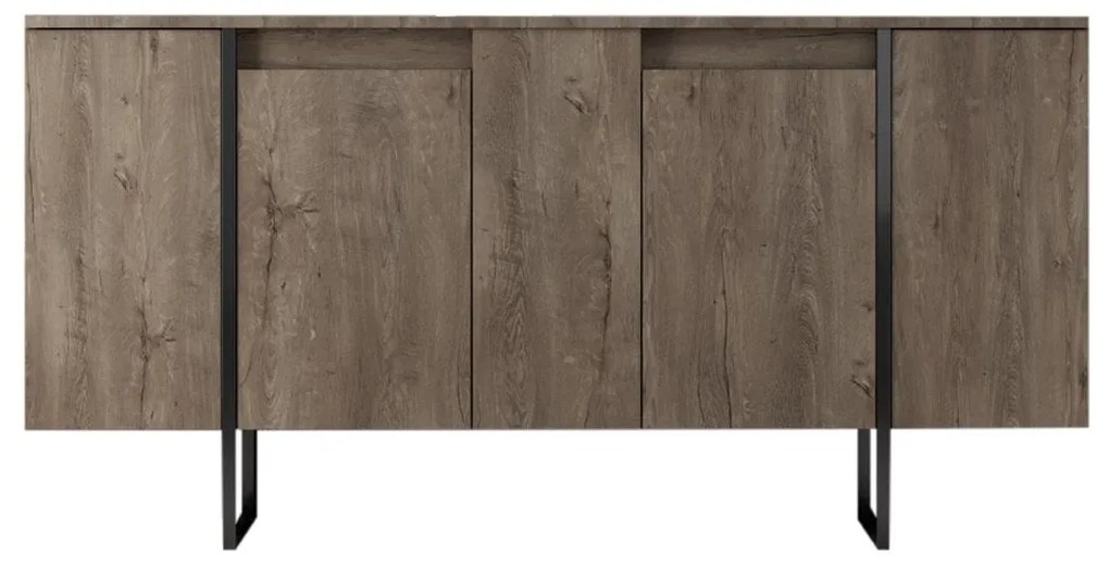 Konzolasztal Luxe - Walnut, Black