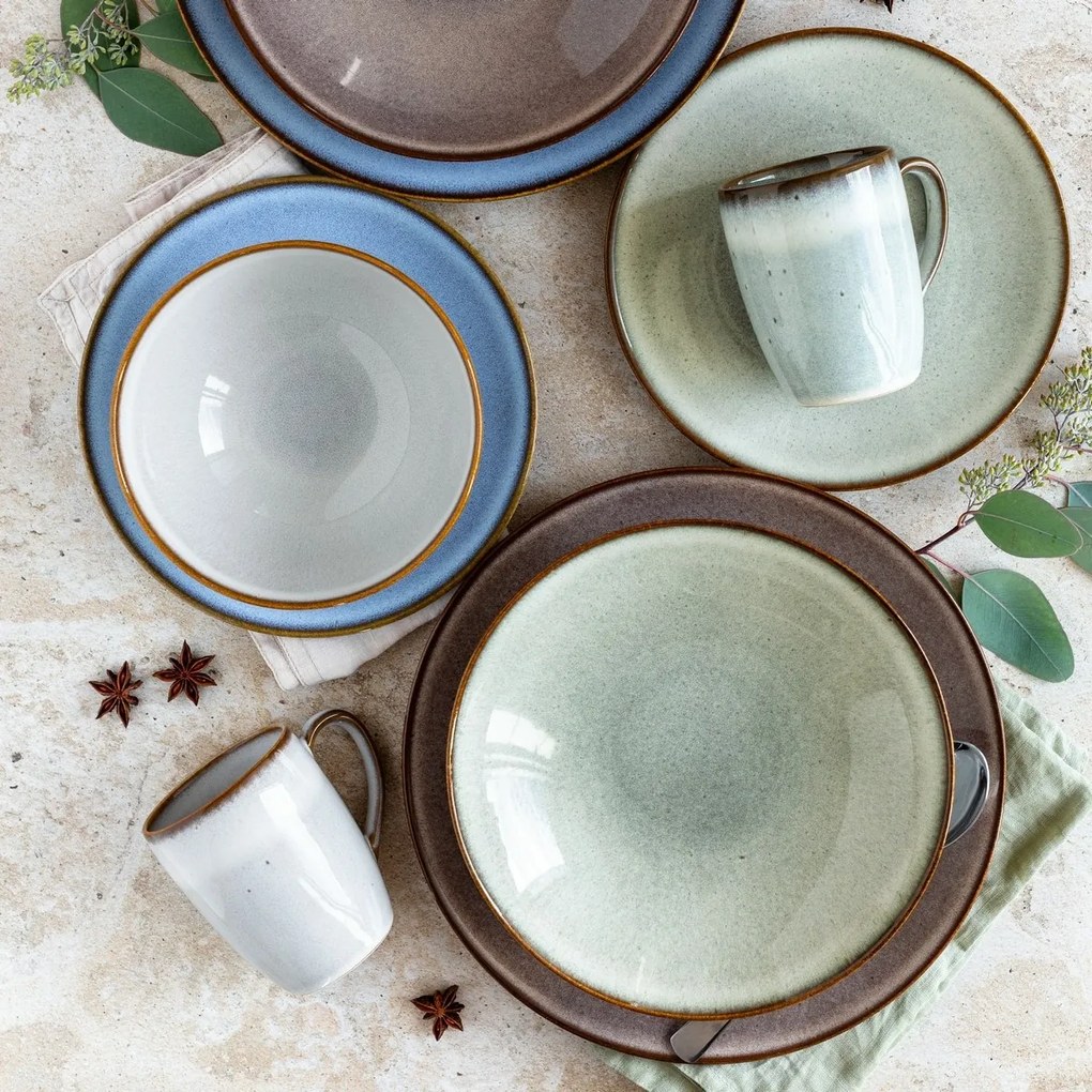 Mäser 8 darabos sekély és mély tányér szett SMOKY'S – kék