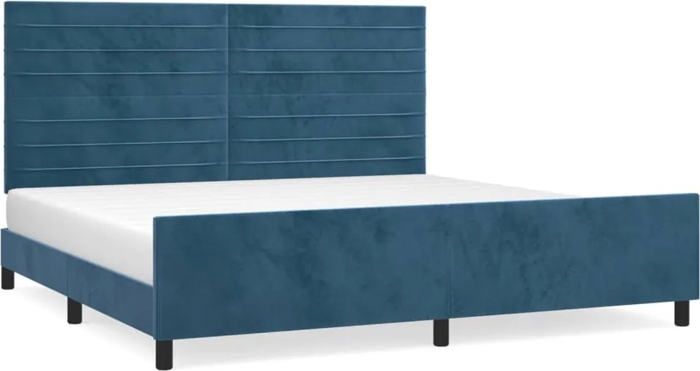 vidaXL sötétkék bársony ágykeret matrac nélkül 200x200 cm