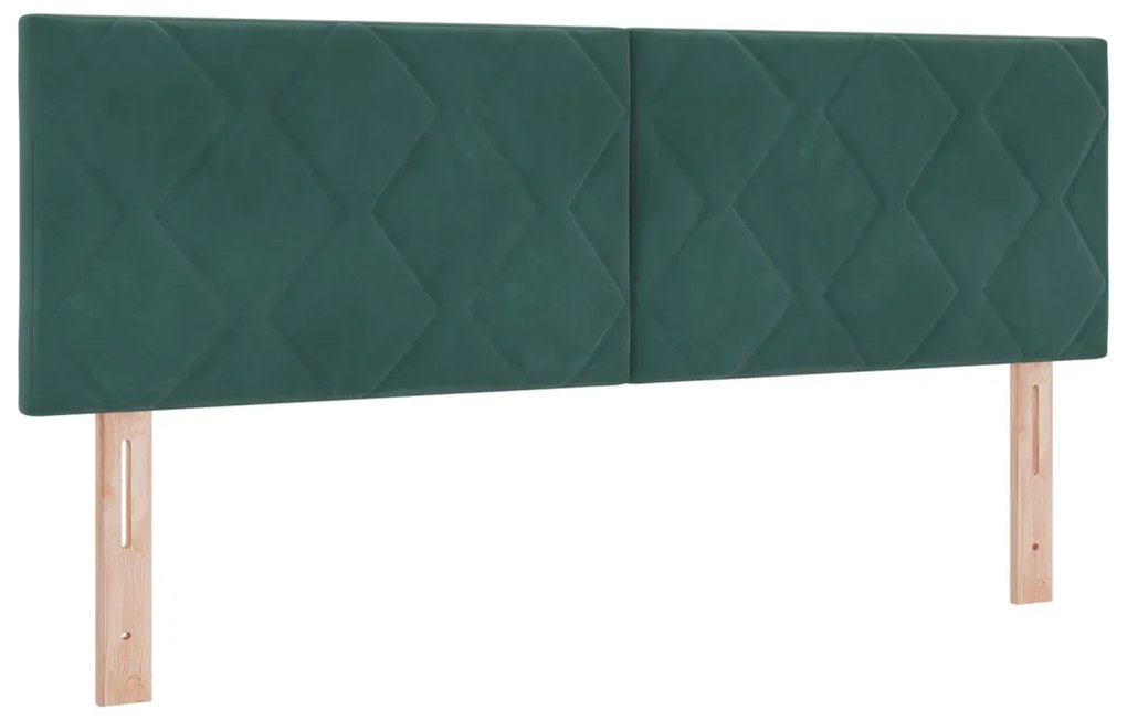 Boxspring Ágy Mattal Sötét Zöld 140x200 cm Bársonyos