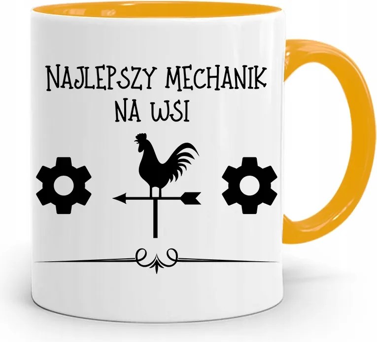 Sárga Bögre Ajándék Szerelőnek Vidéken A Legjobb fényképes nyomattal