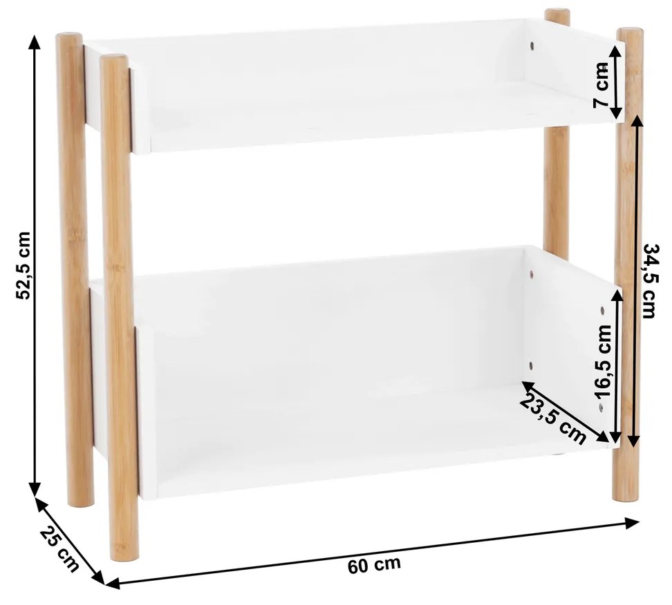 Baltika polc, typ 1,60 x 25 x 52,5 cm, 2 emelet