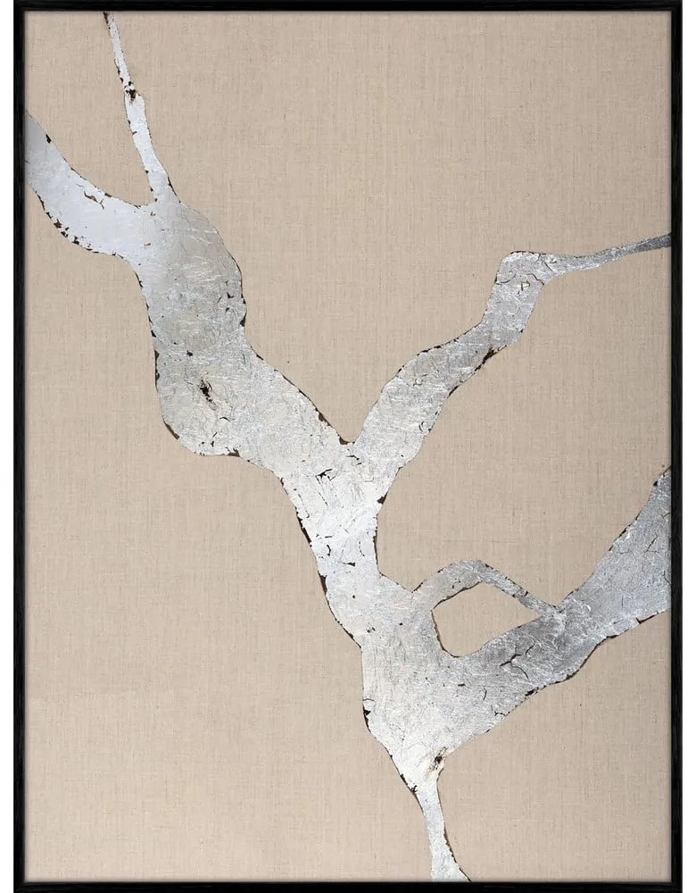 Kézzel festett kép 90x120 cm Wild Horizon Silver – Malerifabrikken