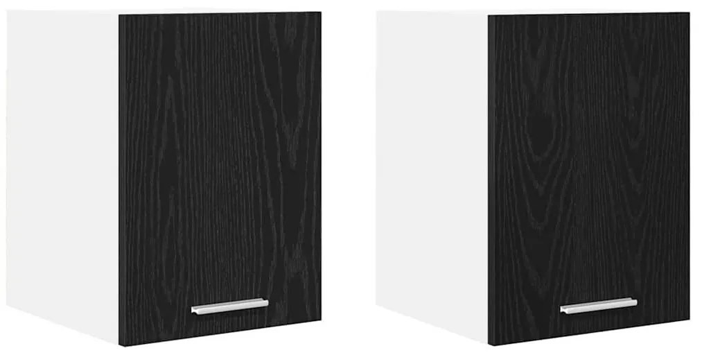 Függő szekrény Riga 2 pcs Fekete tölgy és fehér 30 x 31 x 40 cm