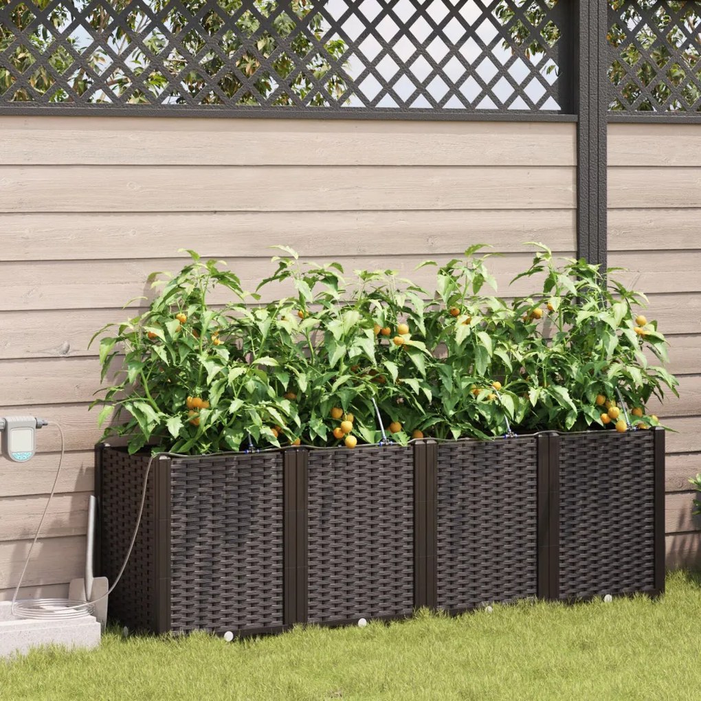 Kerti ültetők Barna 160 x 40 x 52 cm Acél