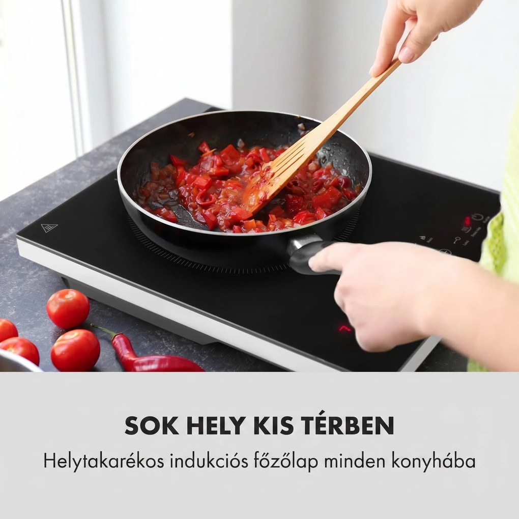 Klarstein Cook n Roll, indukciós főzőlap, 2000 W, 3 órás időzítő, 10 fokozat, fekete