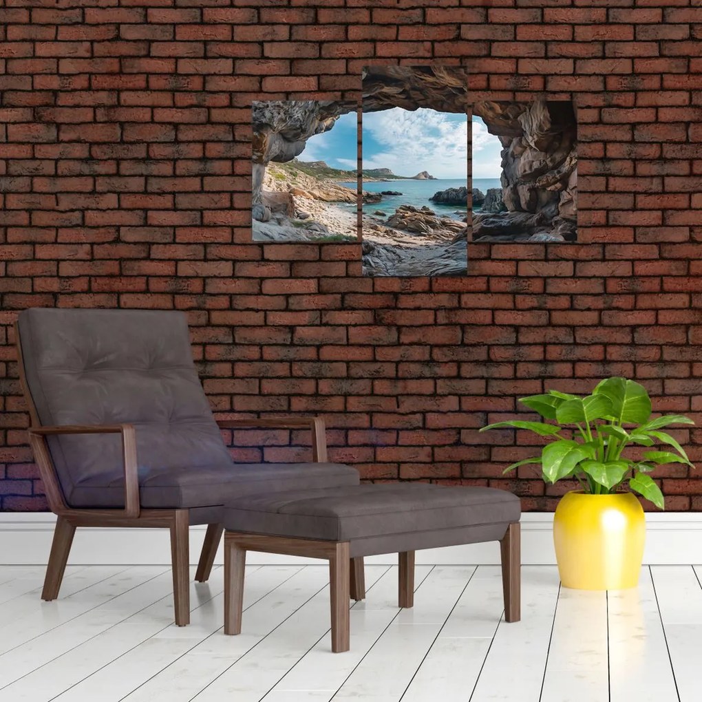 Kép - Barlang a tenger mellett (90x60 cm)