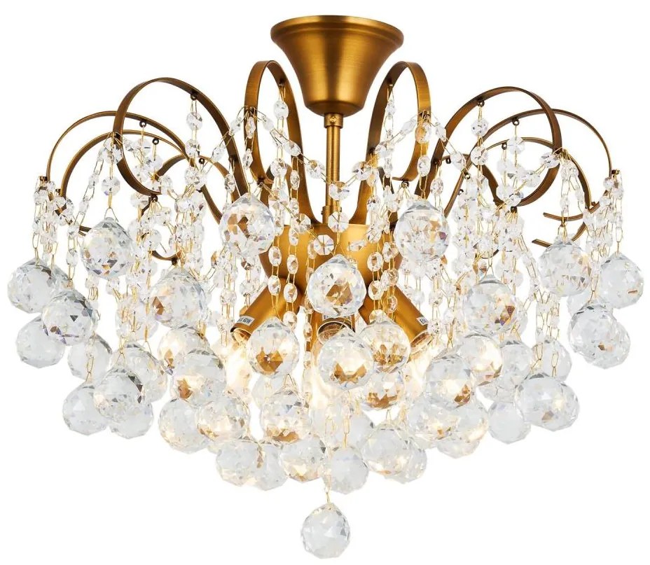 Brilagi - Felületre szerelhető csillár CRYSTAL 6xE14/60W/230V bronz