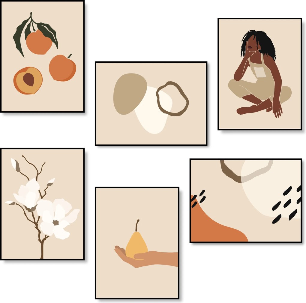 Poszterek A3 Készlet 6 db-os Kép Hálószoba Nappali Képek *Sok A3 minta