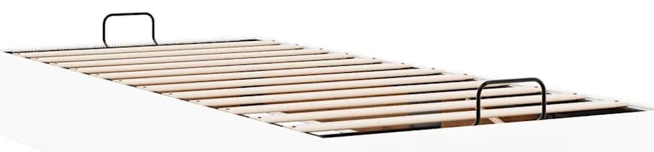 Ottomán ágykeret matrac nélkül fehér 80x200 cm műbőr