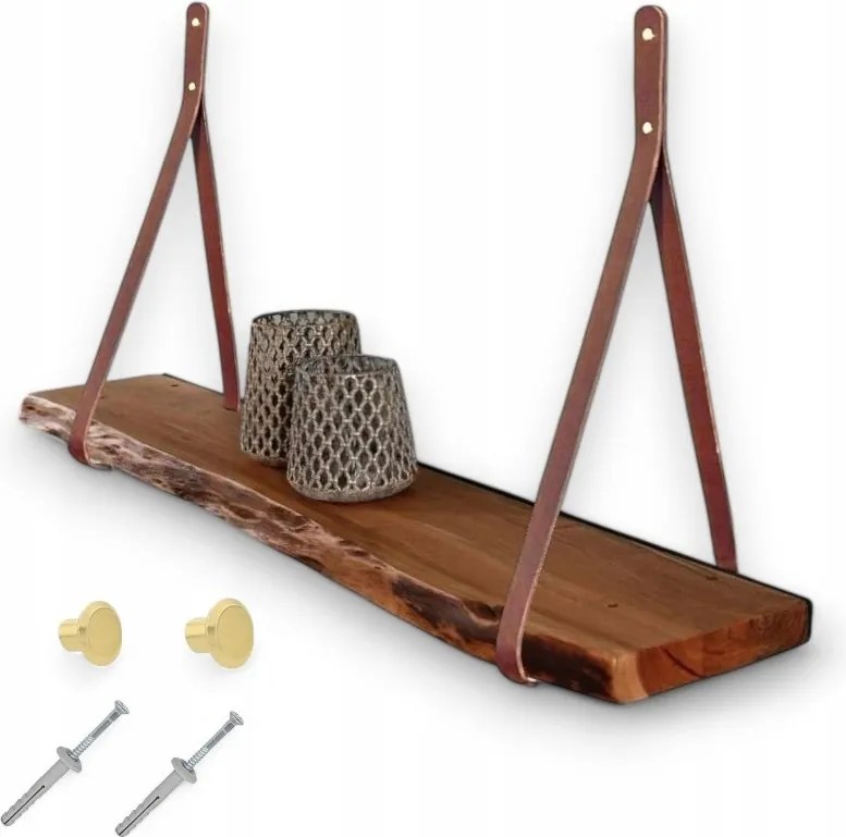 Bőr Polctartó Konzolok Fali Polchoz Extra Erős 100% Bőr