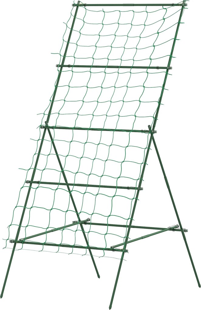 Outsunny Acél Rózsás Rács Rozsdaálló A-keretes Növénytartó 101x133x227 cm Kerti Rács Zöldségekhez, Virágokhoz és Futónövényekhez | Aosom