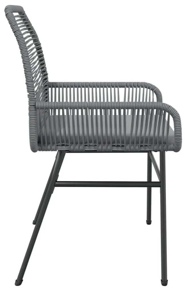 2 db szürke polyrattan kerti szék párnákkal
