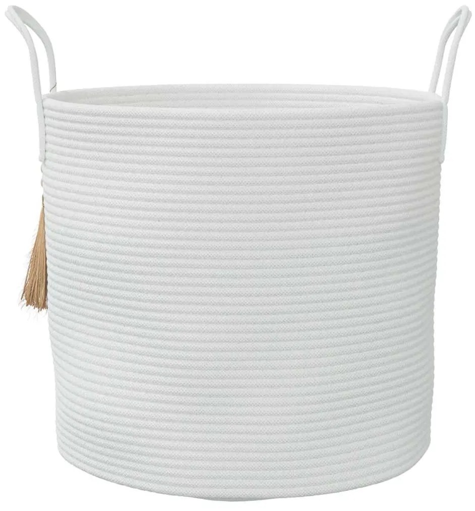 fehér pamut tárolókosár Ø40 x 35 cm