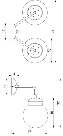 Fali lámpa HYDRO 2 2xE14/60W/230V