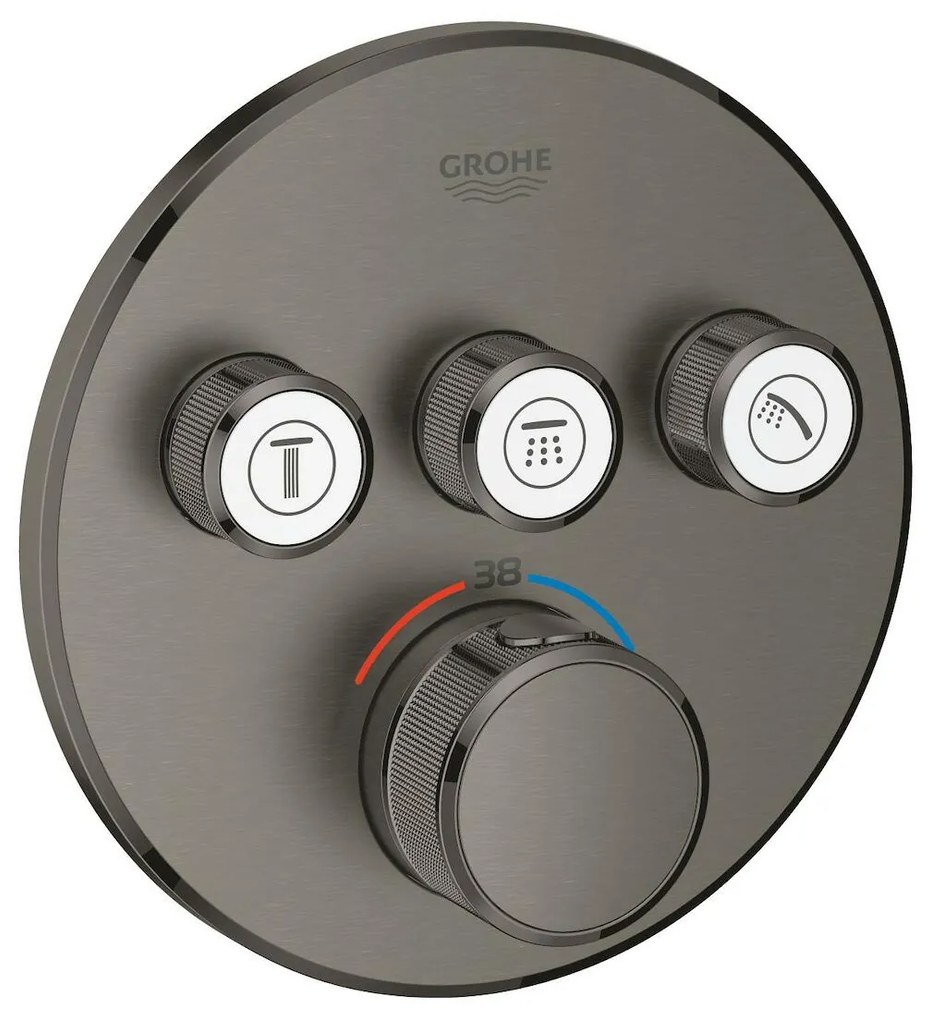 Zuhany csaptelep Grohe Smart Control termosztatikus csapteleppel Csiszolt kemény grafit 29121AL0