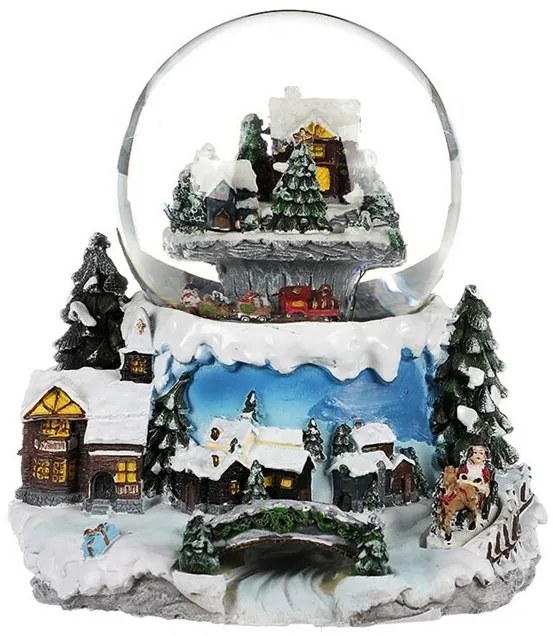 Karácsonyi hóeső Téli táj, világító, forgó,dallam, 19 x 19 x 18 cm