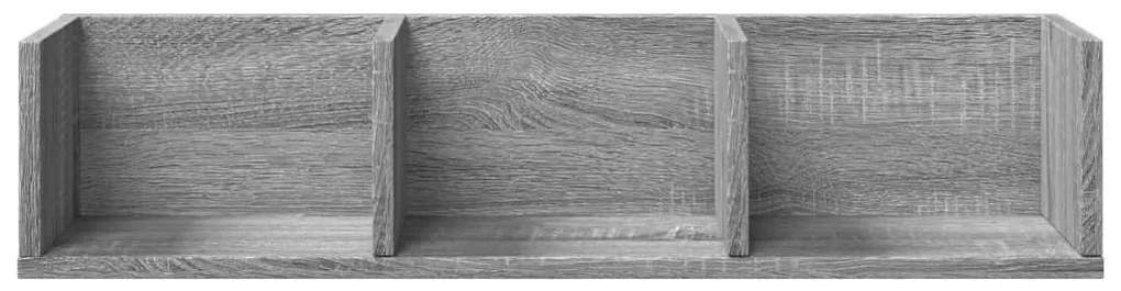 2 db szürke sonoma színű szerelt fa faliszekrény 75x18x16,5 cm