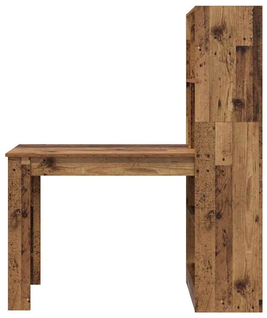 Asztal polcokkal tárolóval Öreg fa 122 x 67 x 145 cm Faanyag
