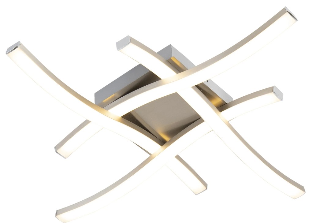 Design négyzet alakú mennyezeti lámpa acélból, LED-del - Onda