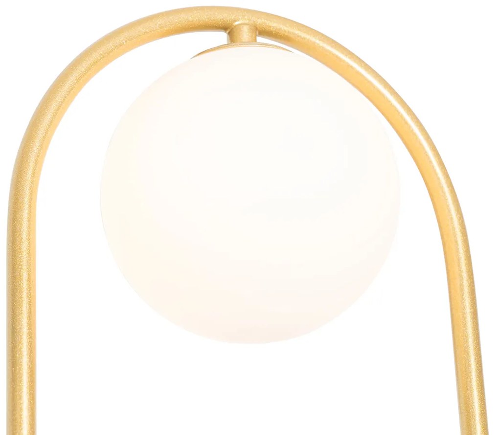 Art Deco fali lámpa arany fehér üveggel - Isabella