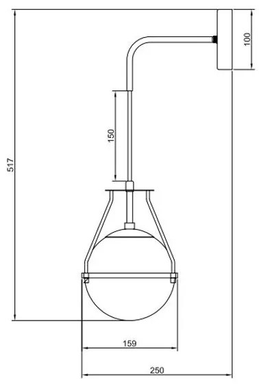 Lámpa Mennyezeti lámpatest DROP 4, 7110, AC220-240V, 50/60Hz, 1*E14, max.25W, arany