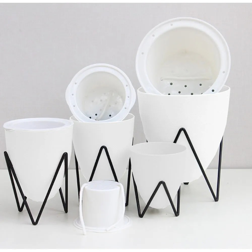 Poppy fehér önöntözős virágtartó, ø 11,5 cm - Tomasucci