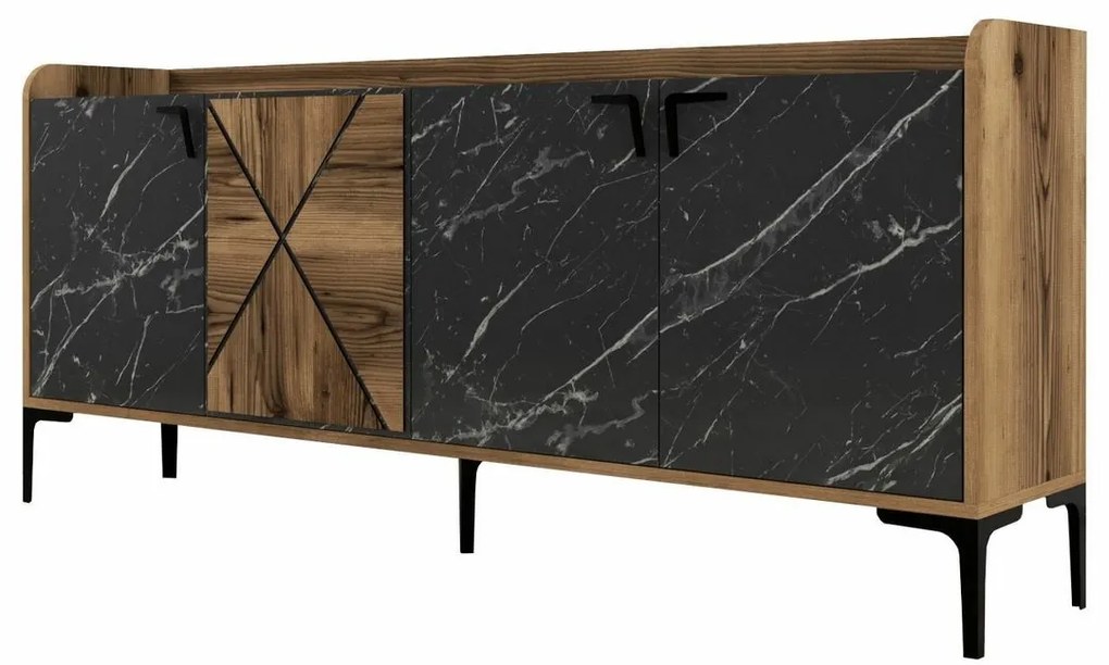 Venedik szekrény Walnut and Black Marble
