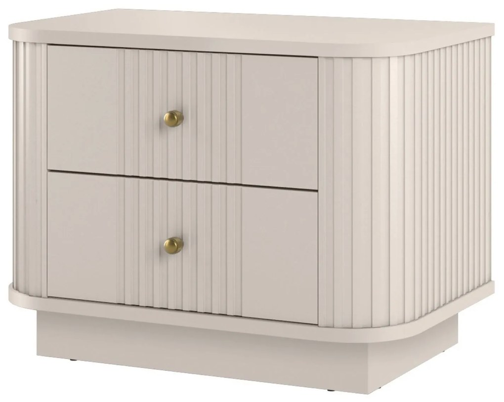 Vesper éjjeliszekrény szett 56 cm - kasmír / arany fogantyúk