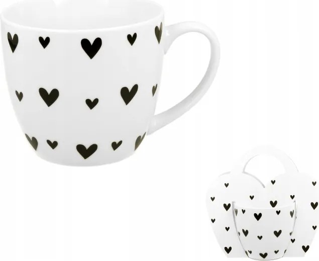 Kis fekete szív bögre 400 ml