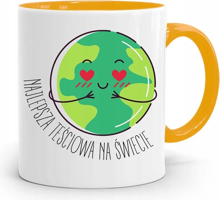 Sárga Anyós Bögre A Legjobb Anyósnak, fényképes nyomattal