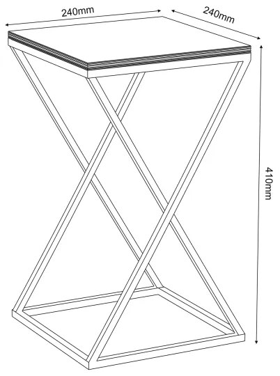 Virágállvány 40x24 cm fekete