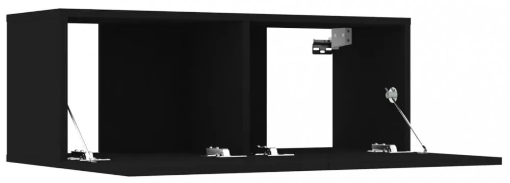 4 db fekete szerelt fa TV-szekrény 80 x 30 x 30 cm