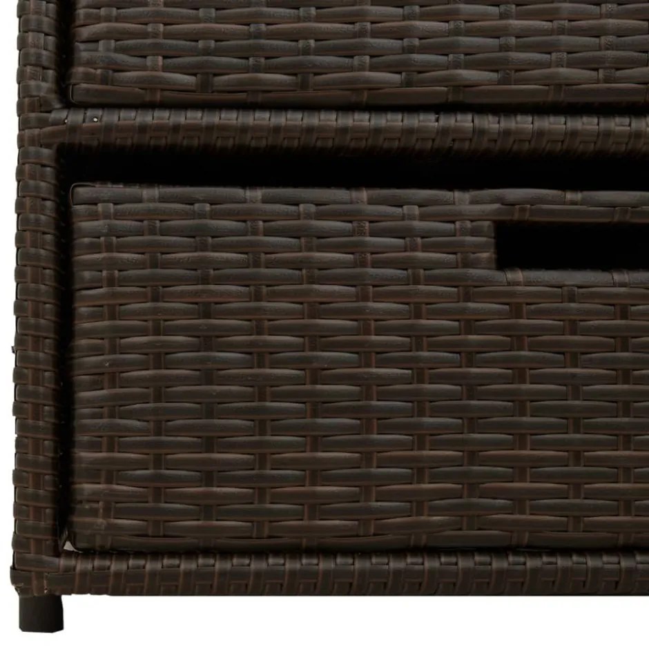 barna polyrattan kerti tárolószekrény 55 x 59 x 69 cm