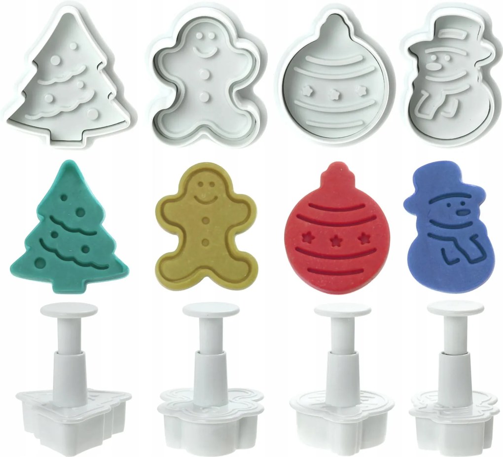 Mézeskalács Lyukasztó Formák Cukormassza Hóember Keksz Karácsonyfa Gömb