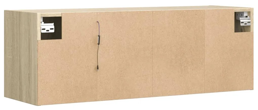 sonoma tölgy színű fali TV-szekrény LED-ekkel 100x31x35 cm