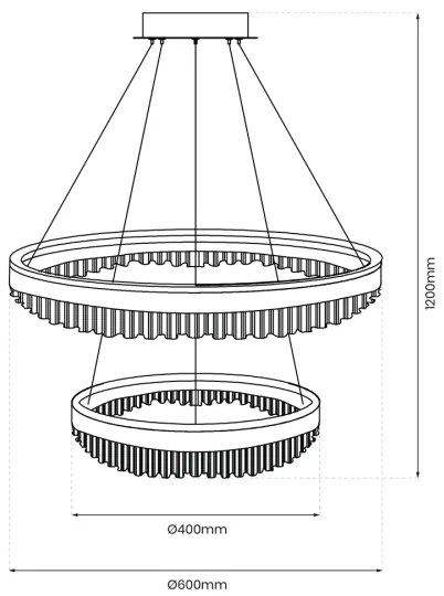 LED Csillár zsinóron LED/85W/230V átm. 60 cm arany