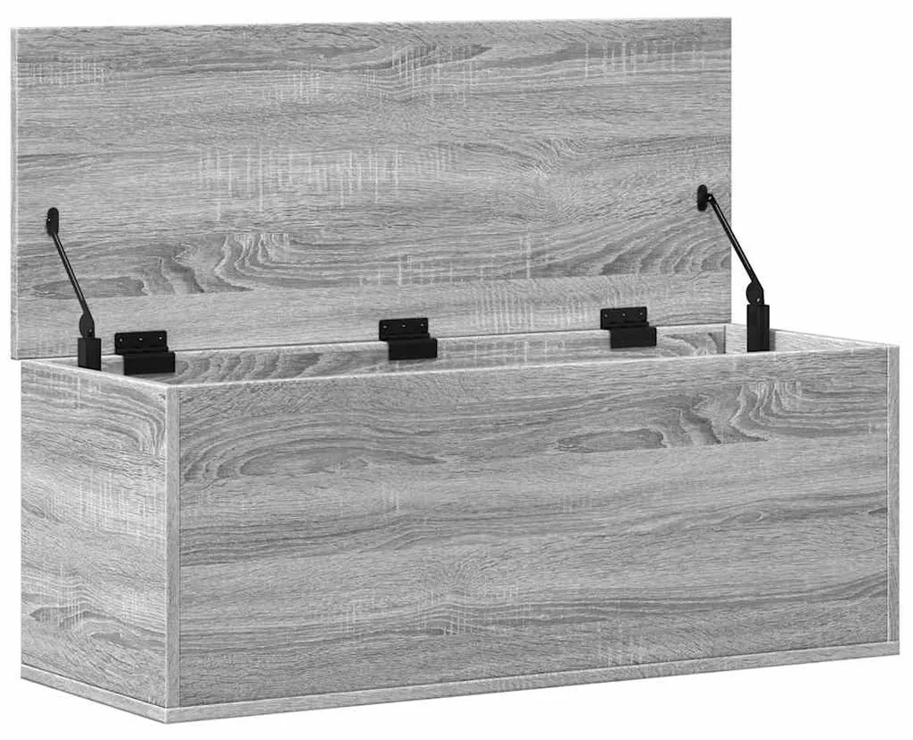 szürke sonoma színű szerelt fa tárolóláda 90 x 35 x 35 cm