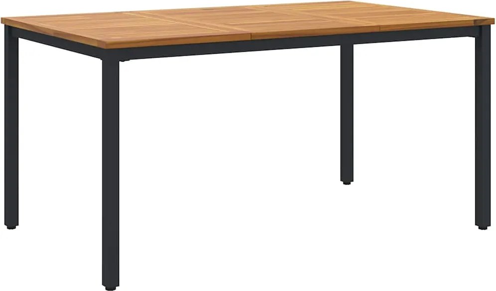 vidaXL Kültéri Asztal Természetes és fekete 150 x 90 x 75 cm