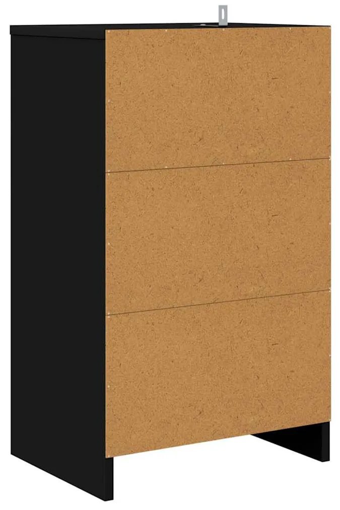 Éjjeliszekrények fiókkal 2 pcs Fekete 40 x 30 x 467 cm Faanyag