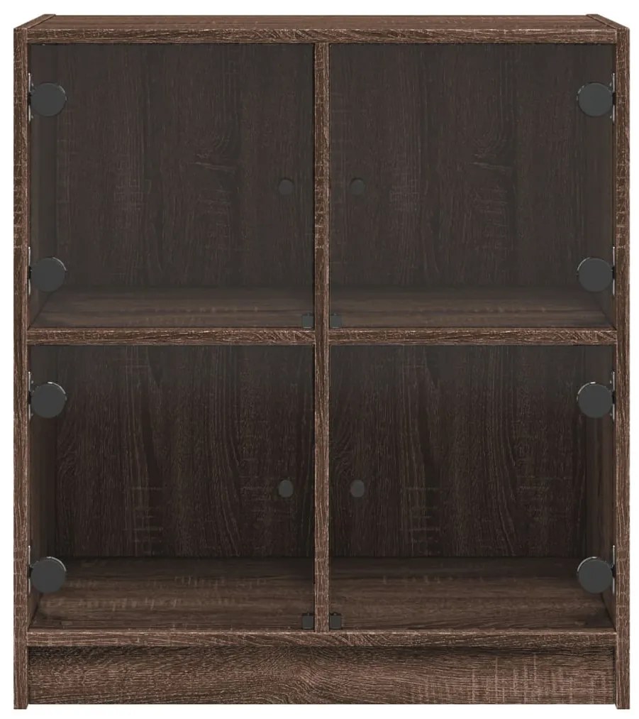 barna tölgyszínű kisszekrény üvegajtókkal 68 x 37 x 75,5 cm