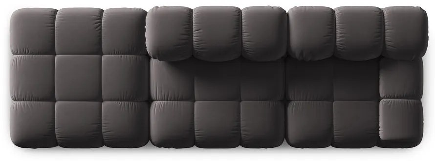 Sötétszürke bársony kanapé 282 cm Bellis – Micadoni Home