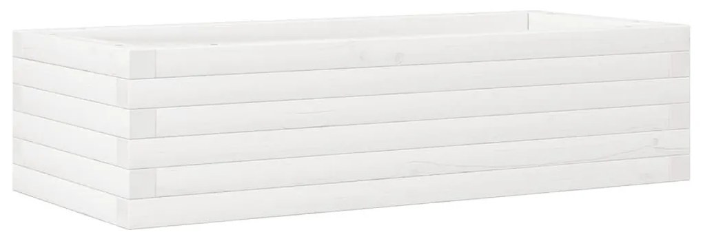fehér tömör fenyőfa kerti virágláda 90 x 40 x 23 cm