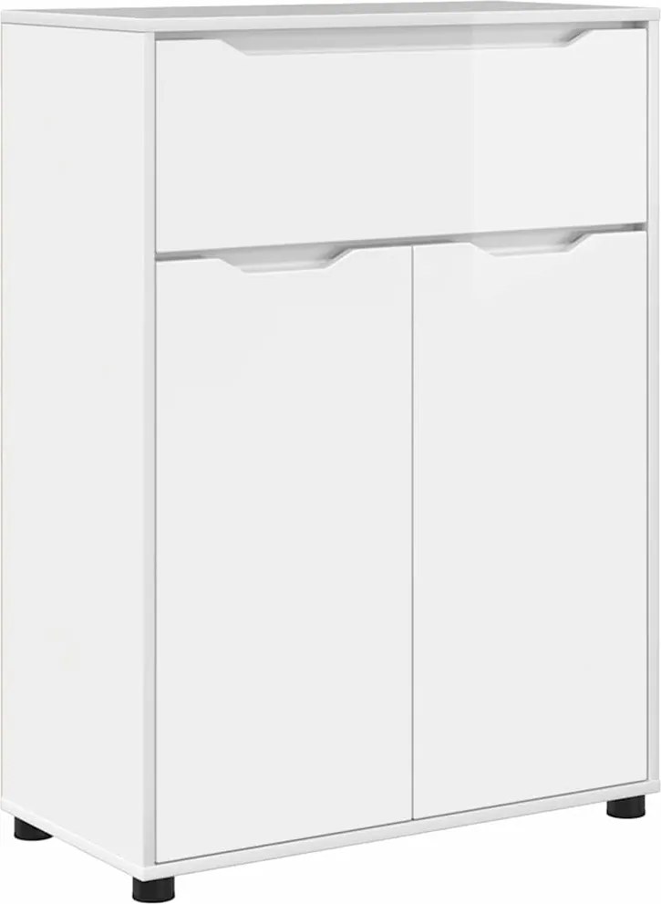 vidaXL Fürdőszoba Székény Magas Fényű Fehér 72,5 x 36,5 x 100 cm