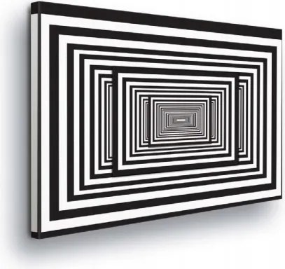 Vászonkép 100x75 Op-art optikai illúzió geometria fekete-fehér absztrakt