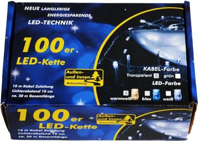 NEXOS Fényfüzér 100 LED Meleg fehér 10 m