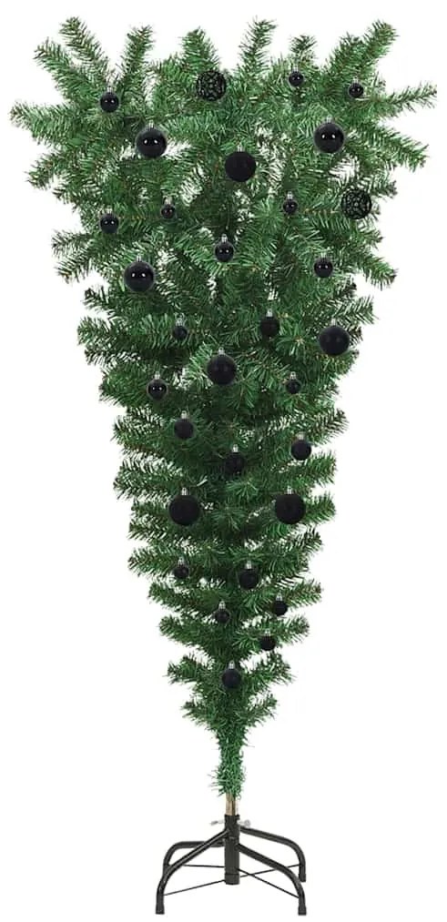 Felfordított Műfenyő Előre Világító Karácsonyfa Gömbökkel