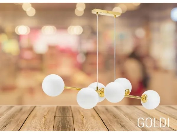 Csillár zsinóron 6xE27/35W/230V arany