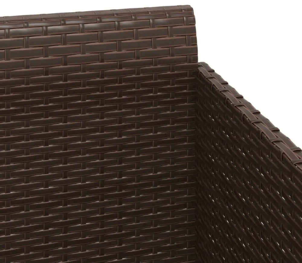 barna polyrattan napozóágy párnával 182 x 118 x 63 cm
